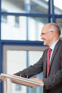 man speaking smiling